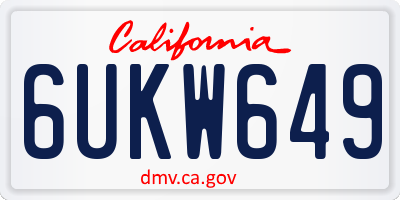 CA license plate 6UKW649