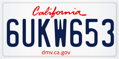 CA license plate 6UKW653