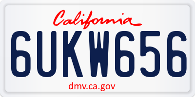 CA license plate 6UKW656