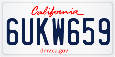CA license plate 6UKW659