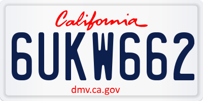 CA license plate 6UKW662
