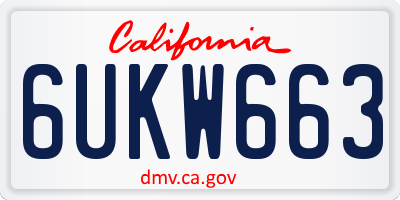 CA license plate 6UKW663