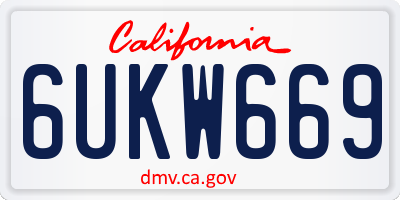 CA license plate 6UKW669