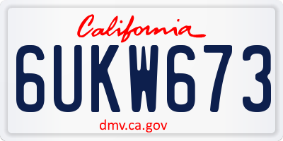 CA license plate 6UKW673