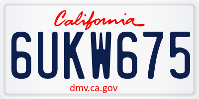 CA license plate 6UKW675