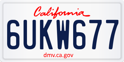 CA license plate 6UKW677