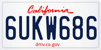 CA license plate 6UKW686
