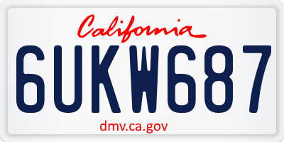 CA license plate 6UKW687