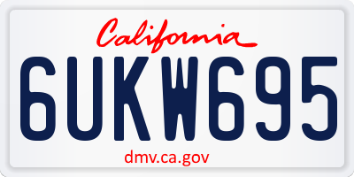 CA license plate 6UKW695