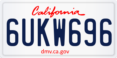 CA license plate 6UKW696