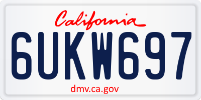 CA license plate 6UKW697