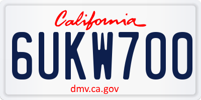 CA license plate 6UKW700