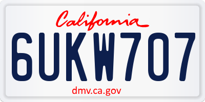 CA license plate 6UKW707