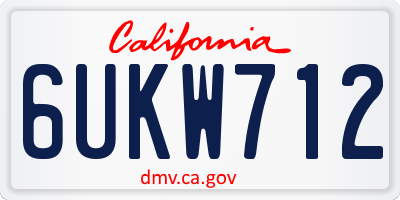 CA license plate 6UKW712