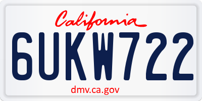 CA license plate 6UKW722