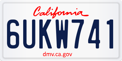 CA license plate 6UKW741