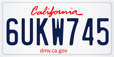 CA license plate 6UKW745