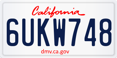CA license plate 6UKW748