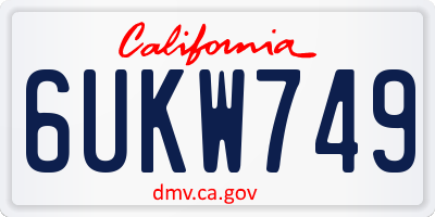 CA license plate 6UKW749