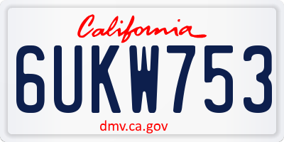 CA license plate 6UKW753