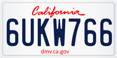 CA license plate 6UKW766