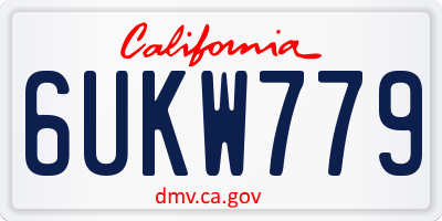 CA license plate 6UKW779