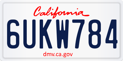 CA license plate 6UKW784
