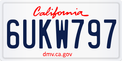 CA license plate 6UKW797