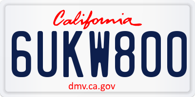 CA license plate 6UKW800