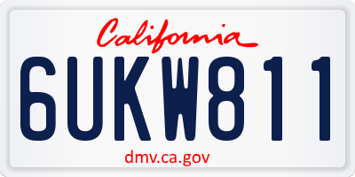 CA license plate 6UKW811