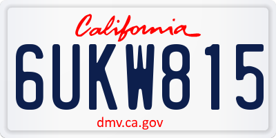 CA license plate 6UKW815