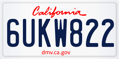 CA license plate 6UKW822