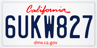 CA license plate 6UKW827