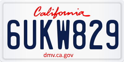 CA license plate 6UKW829