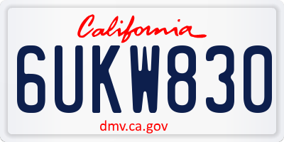 CA license plate 6UKW830