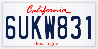 CA license plate 6UKW831