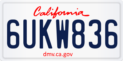 CA license plate 6UKW836