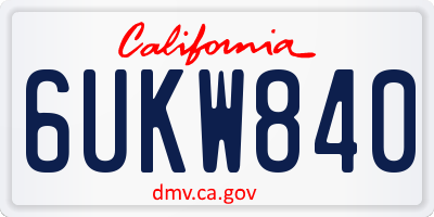 CA license plate 6UKW840