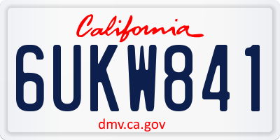 CA license plate 6UKW841