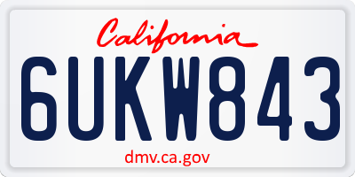 CA license plate 6UKW843