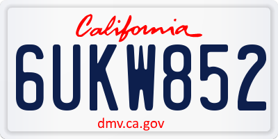 CA license plate 6UKW852