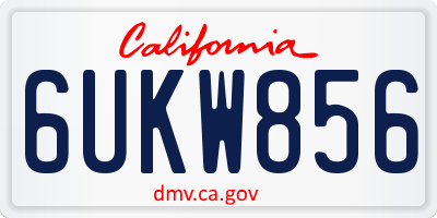 CA license plate 6UKW856