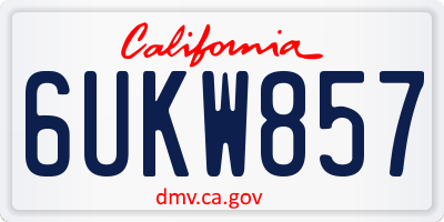 CA license plate 6UKW857