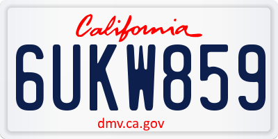 CA license plate 6UKW859