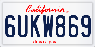 CA license plate 6UKW869