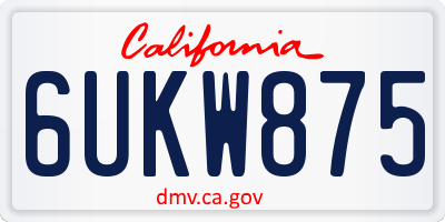 CA license plate 6UKW875