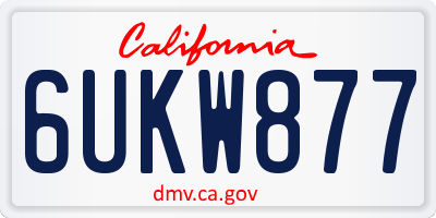 CA license plate 6UKW877
