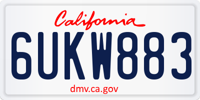 CA license plate 6UKW883