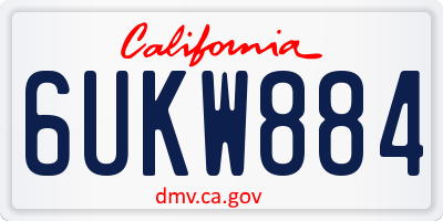 CA license plate 6UKW884