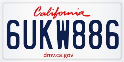 CA license plate 6UKW886